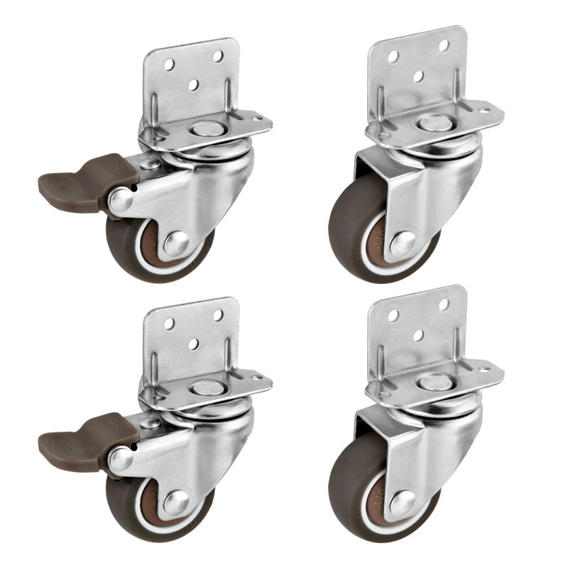 Baby Nursery Trolley - 4 Stück L-Typ-Möbelrollen, robuste, weiche Gummi-Stummschaltung,