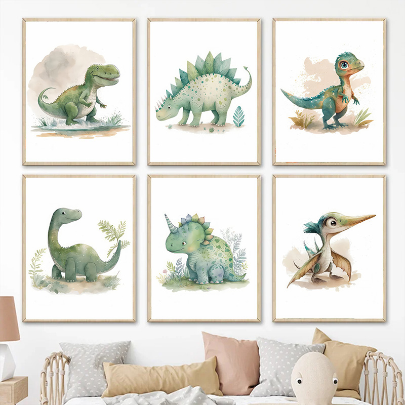 Baby Nursery Jungle - Cartoon Dinosaurier Dschungel Kawaii Dino Baby