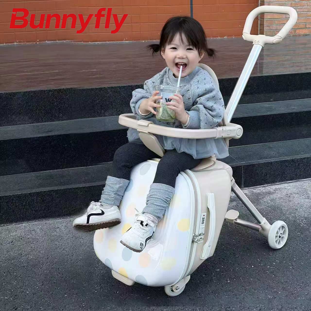 Baby Nursery Trolley - Bunnyfly 20-Zoll Kinderkoffer mit integriertem Trolley