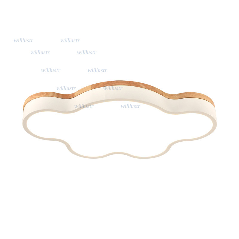 Baby Nursery Colors - Moderne LED-Deckenleuchte in Macaron-Farben Holz-Eisen-Lampe für
