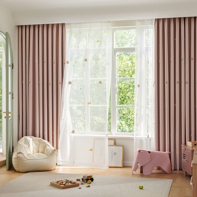 Bunte Regenbogen-Chenille-Vorh – Blackout Curtain Nursery Bewertung und Preis