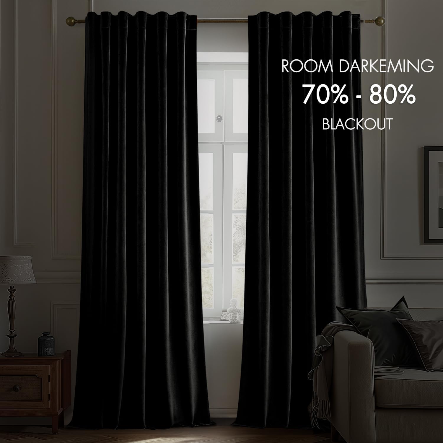 Schwarze Samtvorhänge, 96 Zoll – Blackout Curtain Nursery Bewertung und Preis