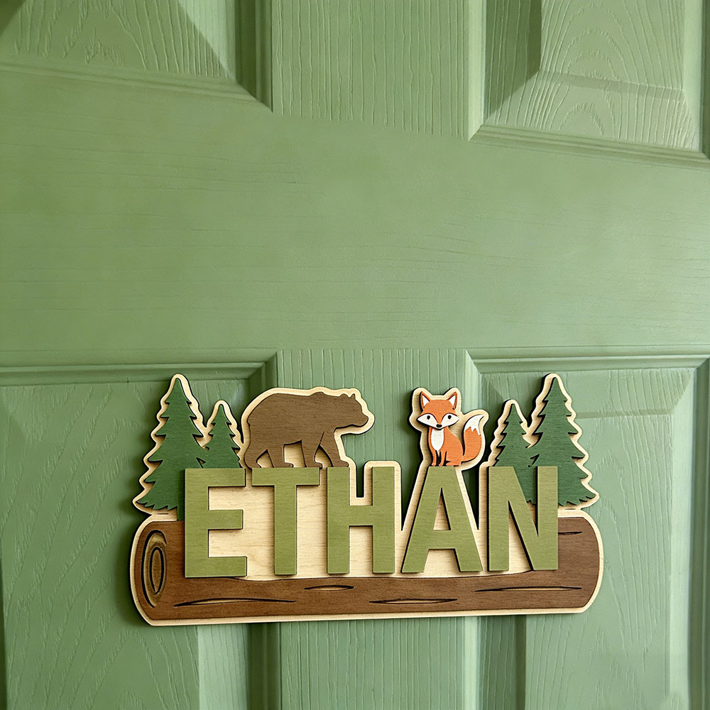 Personalisiertes Holzschild mi – Baby Nursery In Bewertung und Preis