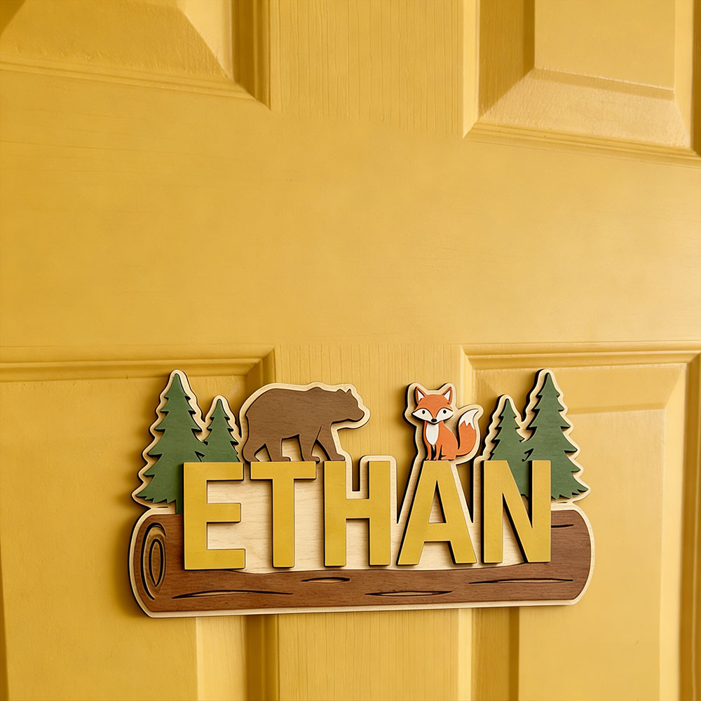 Personalisiertes Holzschild mi – Baby Nursery In Bewertung und Preis