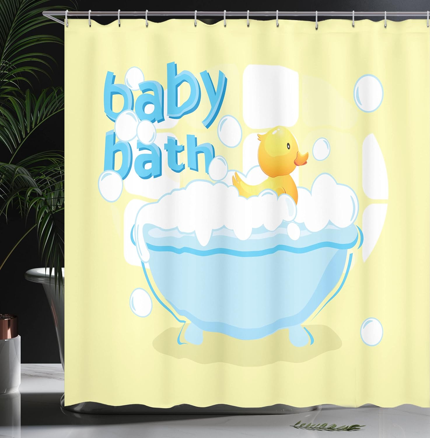 Gelber Baby-Badevorhang mit Lu – Baby Nursery Curtains Bewertung und Preis