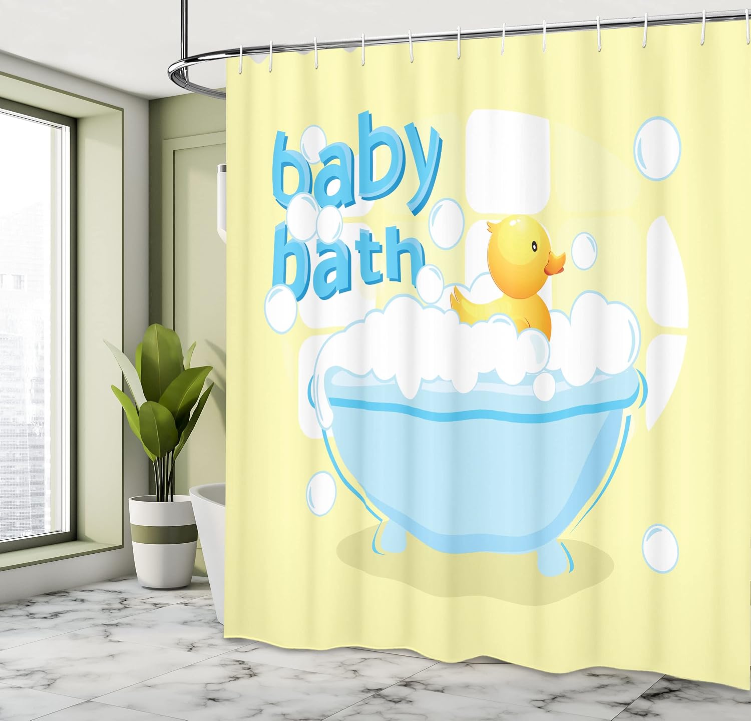 Gelber Baby-Badevorhang mit Lu – Baby Nursery Curtains Bewertung und Preis