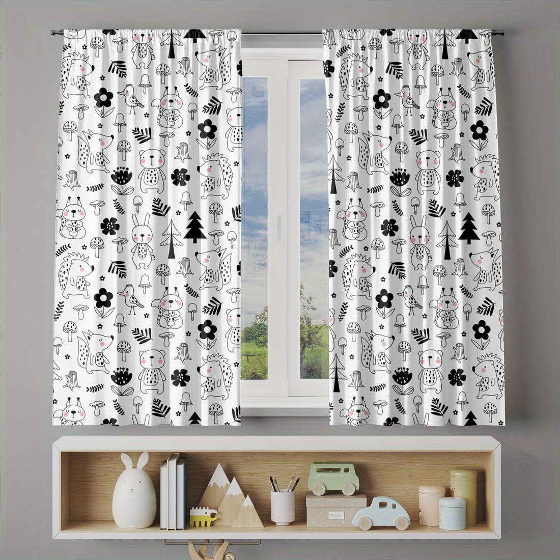 Niedliche Waldtier-Motiv Vorhä – Baby Nursery Curtains Bewertung und Preis