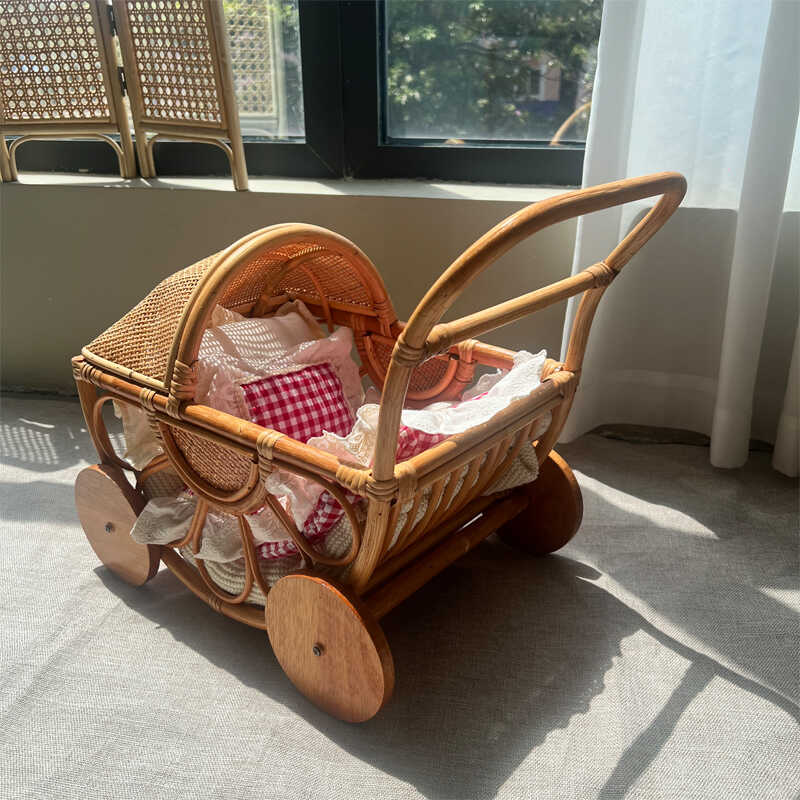Gewebter Rattan-Kinderwagen, V – Baby Nursery Vintage Decor Bewertung und Preis