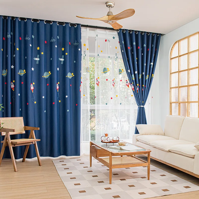 Marineblaue Verdunkelungsvorhä – Blackout Curtain Nursery Bewertung und Preis