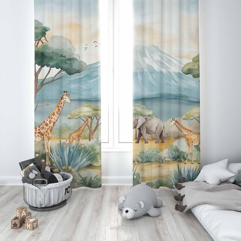 Safari Tiere Kinder Vorhänge B – Baby Nursery Curtains Bewertung und Preis