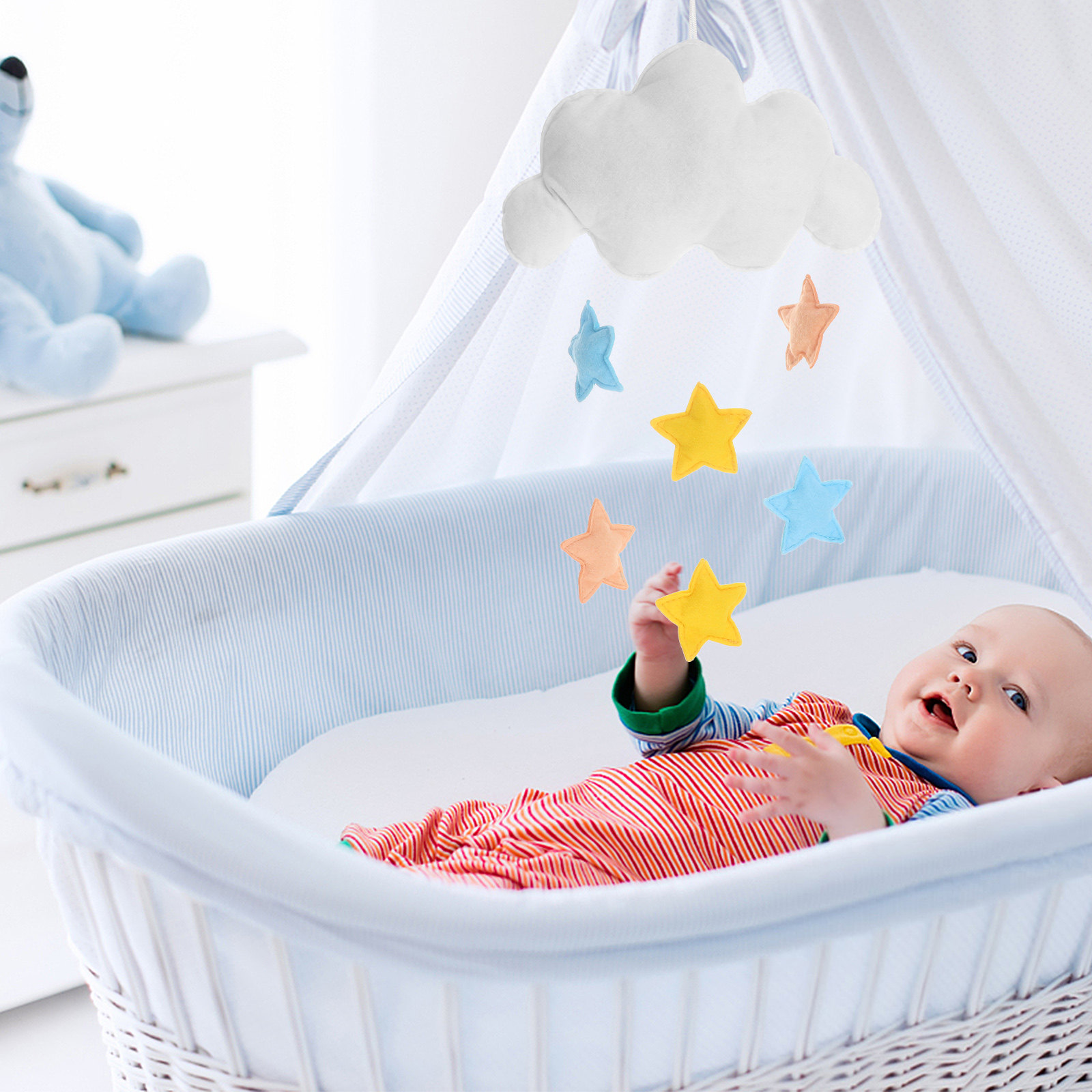 Wolken-Regentropfen-Hängedekor – Baby Nursery Crib Bewertung und Preis