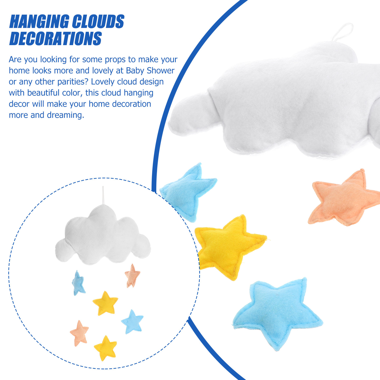 Wolken-Regentropfen-Hängedekor – Baby Nursery Crib Bewertung und Preis