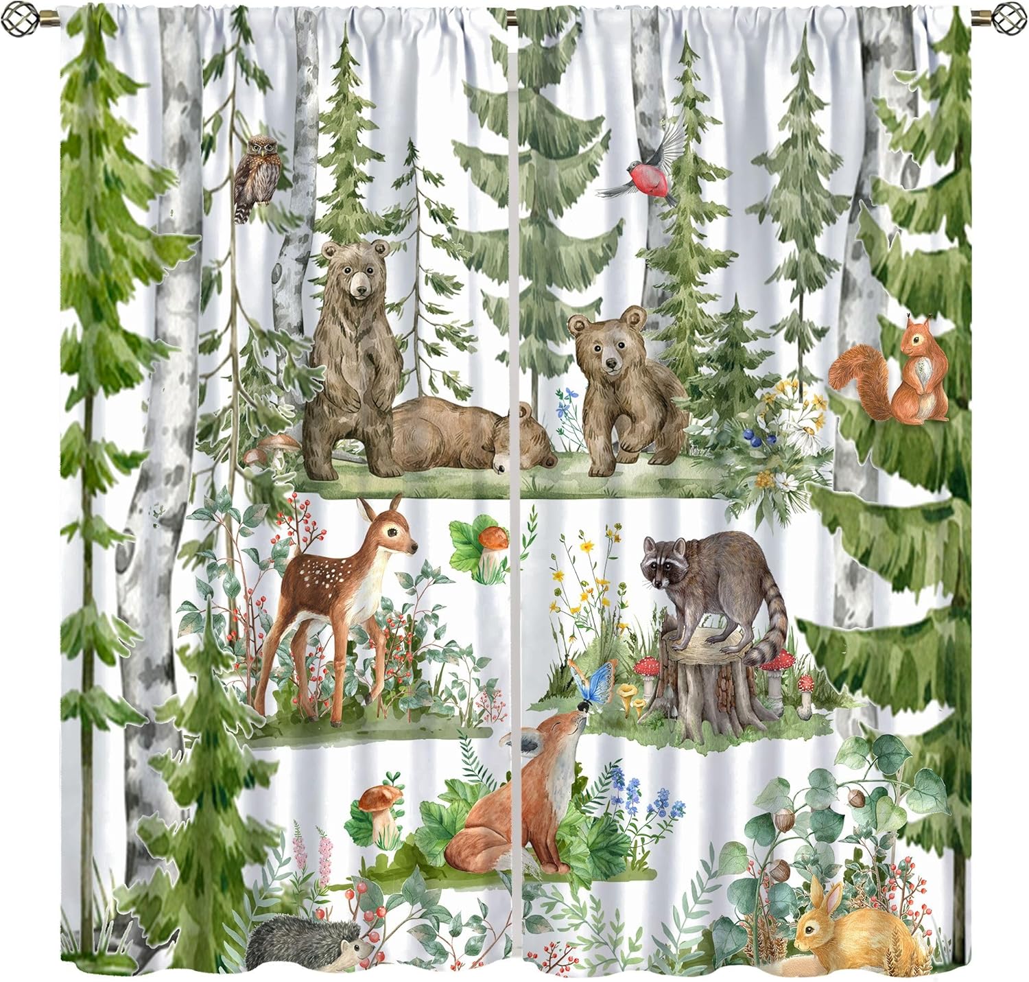 Waldtiervorhänge für Kinder, A – Baby Nursery Curtains Bewertung und Preis
