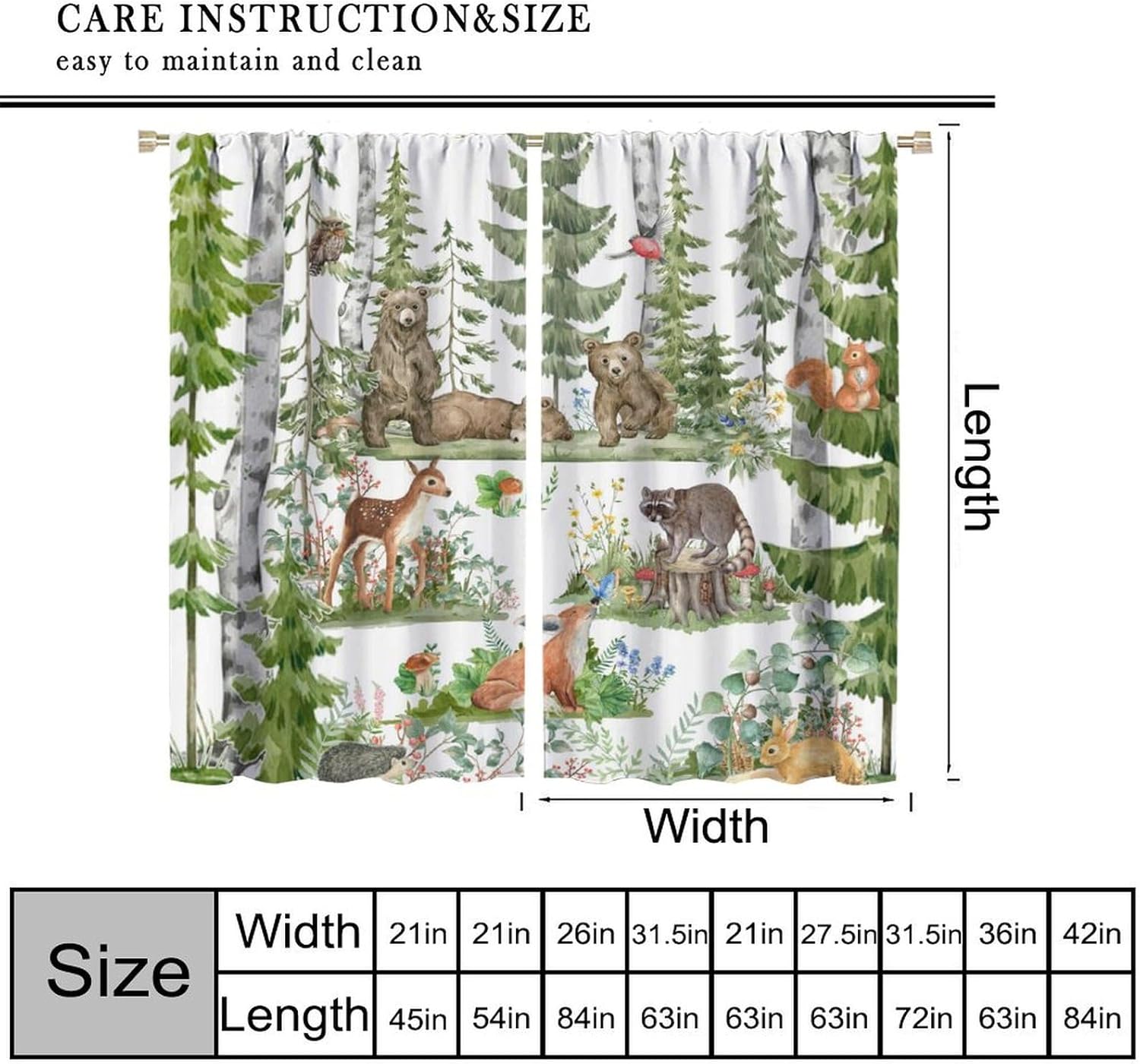 Waldtiervorhänge für Kinder, A – Baby Nursery Curtains Bewertung und Preis