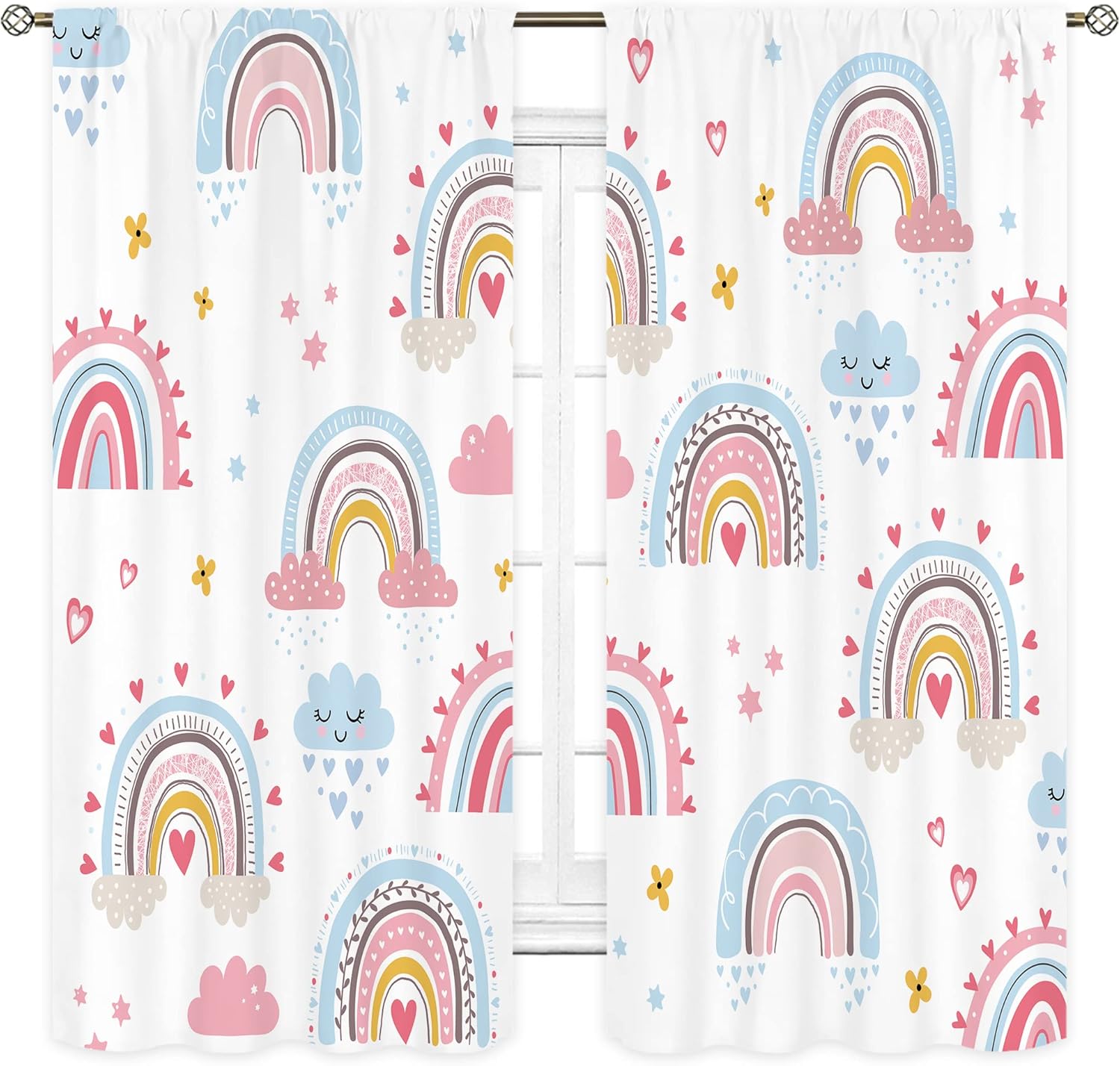 Baby Mädchen Rosa Boho Regenbo – Baby Nursery Curtains Bewertung und Preis
