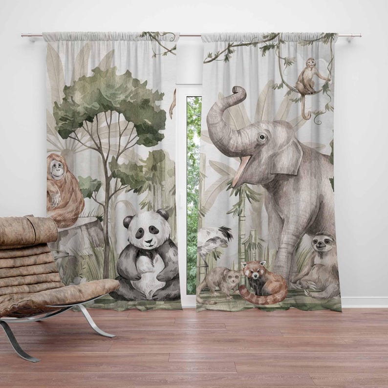 Safari Tiere Vorhänge Kinder S – Baby Nursery Curtains Bewertung und Preis