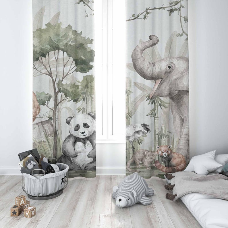 Safari Tiere Vorhänge Kinder S – Baby Nursery Curtains Bewertung und Preis