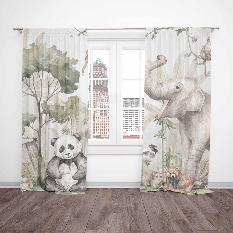 Safari Tiere Vorhänge Kinder S – Baby Nursery Curtains Bewertung und Preis